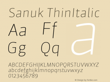 Sanuk ThinItalic Version 7.046图片样张