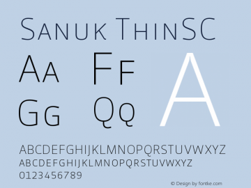 Sanuk ThinSC Version 7.046 Font Sample