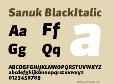 Sanuk BlackItalic Version 7.046图片样张