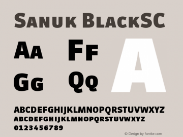 Sanuk BlackSC Version 7.046 Font Sample