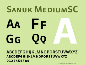 Sanuk MediumSC Version 7.046 Font Sample