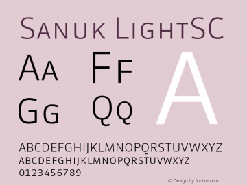 Sanuk LightSC Version 7.046 Font Sample