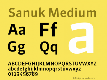 Sanuk Medium Version 7.046 Font Sample
