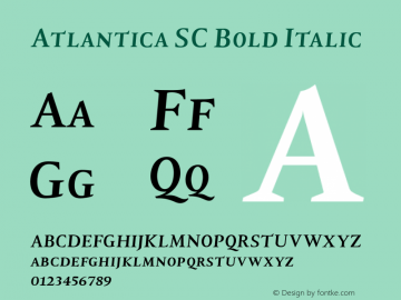 Atlantica SC Bold Italic 001.000 Font Sample