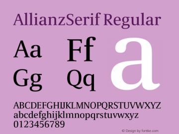 AllianzSerif Regular 001.001 Font Sample