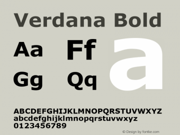 Verdana Bold Unknown图片样张
