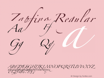 Zapfino Regular Unknown Font Sample