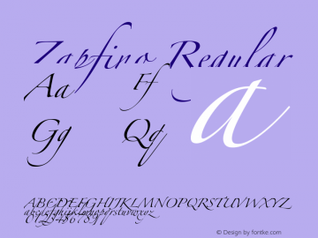 Zapfino Regular Unknown Font Sample