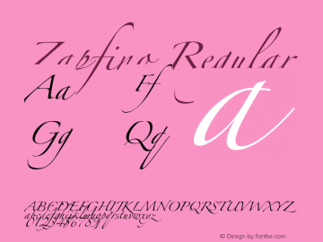 Zapfino Regular Unknown Font Sample