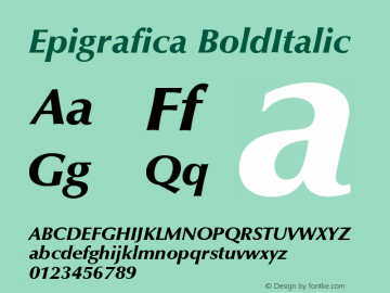 Epigrafica BoldItalic Version 1.00图片样张