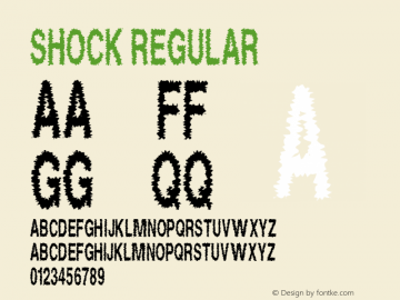 Shock Regular Macromedia Fontographer 4.1.5 11/8/01 Font Sample