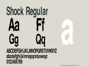 Shock Regular Macromedia Fontographer 4.1.4 7/21/05 Font Sample