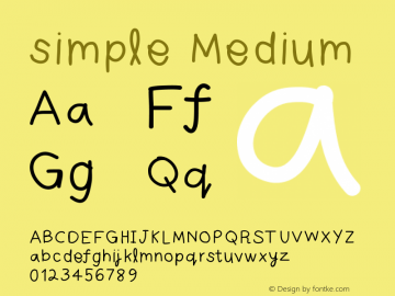 simple Medium Version 001.000 Font Sample