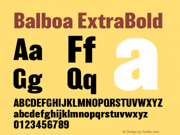 Balboa ExtraBold Version 001.000 Font Sample