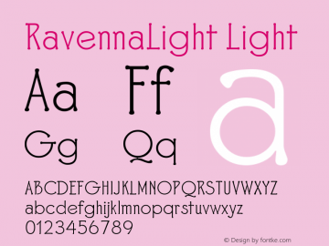 RavennaLight Light Version 001.000 Font Sample