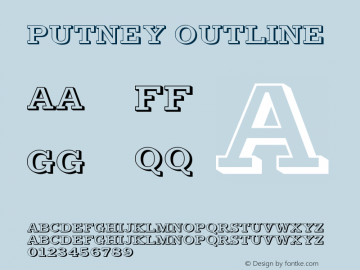 Putney Outline Version 001.000 Font Sample