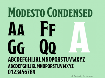 Modesto Condensed Version 001.000 Font Sample