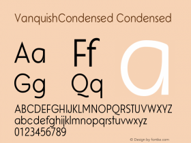 VanquishCondensed Condensed Version 001.000 Font Sample