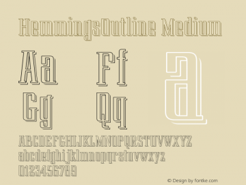HemmingsOutline Medium Version 001.000 Font Sample