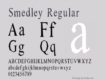 Smedley Regular 1.0 Font Sample