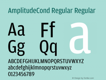 AmplitudeCond Regular Regular Version 1.100;PS 001.001;hotconv 1.0.38 Font Sample