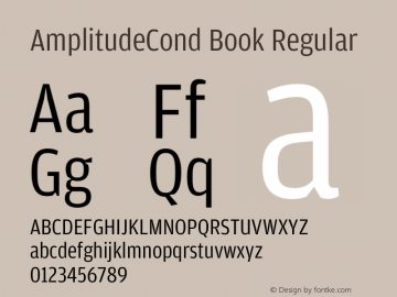 AmplitudeCond Book Regular Version 1.100;PS 001.001;hotconv 1.0.38 Font Sample