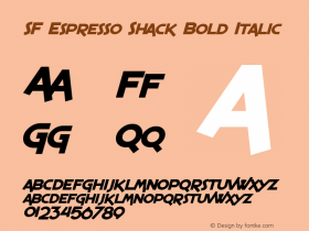 SF Espresso Shack Bold Italic Version 1.1图片样张