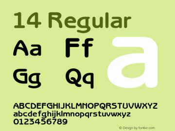 14 Regular Unknown Font Sample