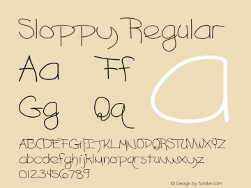 Sloppy Regular Converted from F:\Sloppy.TF1 by ALLTYPE Font Sample