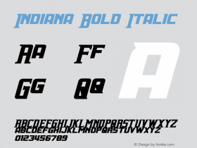 Indiana Bold Italic Version 1.10 February 12, 2015 Font Sample