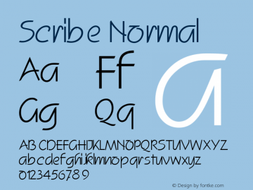 Scribe Normal 1.0 Wed Nov 18 12:29:46 1992 Font Sample