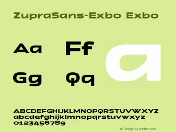 ZupraSans-Exbo Exbo Version 1.00 Font Sample