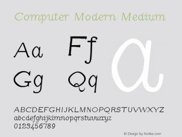 Computer Modern Medium Version 0.3 Font Sample