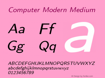 Computer Modern Medium Version 0.3 Font Sample