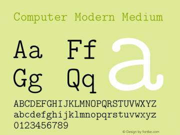 Computer Modern Medium Version 0.3 Font Sample