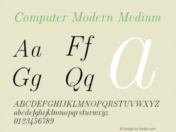 Computer Modern Medium Version 0.3 Font Sample