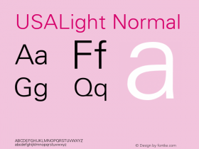 USALight Normal 1.0 Wed Nov 18 14:11:34 1992 Font Sample