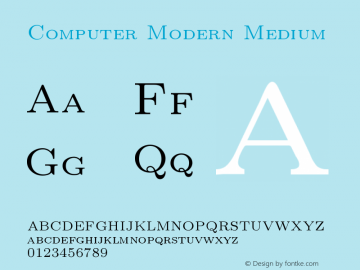 Computer Modern Medium Version 0.3 Font Sample