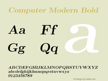 Computer Modern Bold Version 0.3 Font Sample