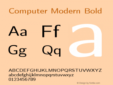 Computer Modern Bold Version 0.3 Font Sample