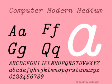 Computer Modern Medium Version 0.3 Font Sample