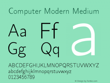 Computer Modern Medium Version 0.3 Font Sample