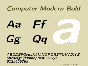 Computer Modern Bold Version 0.3 Font Sample