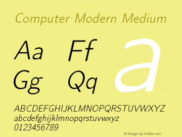 Computer Modern Medium Version 0.3 Font Sample