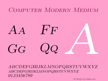 Computer Modern Medium Version 0.3 Font Sample