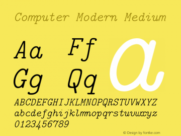 Computer Modern Medium Version 0.3 Font Sample