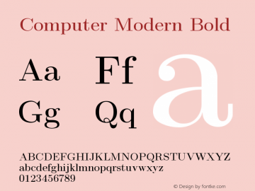 Computer Modern Bold Version 0.3 Font Sample