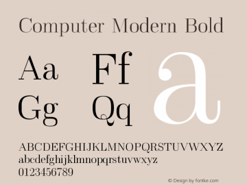 Computer Modern Bold Version 0.3 Font Sample