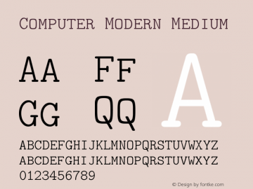 Computer Modern Medium Version 0.3 Font Sample