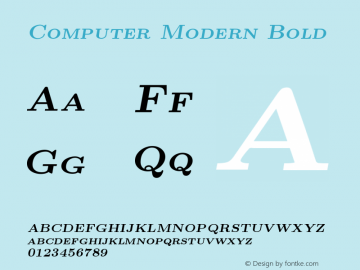 Computer Modern Bold Version 0.3 Font Sample